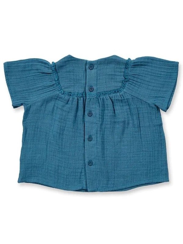 Sense Organics - Bio Baby Musselin Bluse "ASTA", ocean