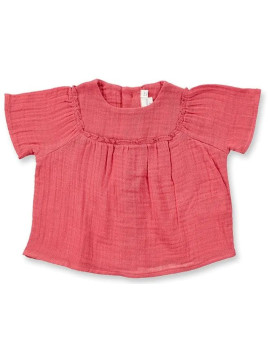 Sense Organics - Bio Baby Musselin Bluse "ASTA", himbeere