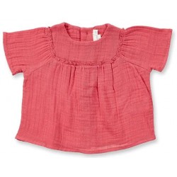 Sense Organics - Bio Baby Musselin Bluse "ASTA", himbeere