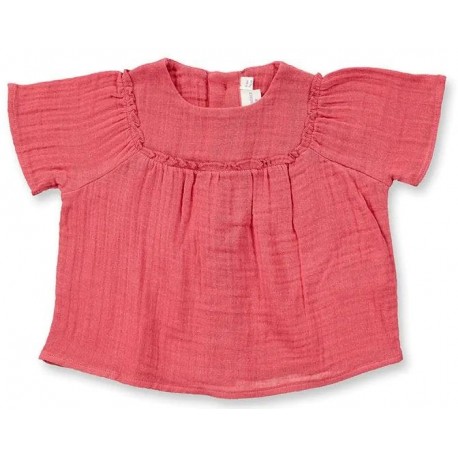 Sense Organics - Bio Baby Musselin Bluse "ASTA", himbeere