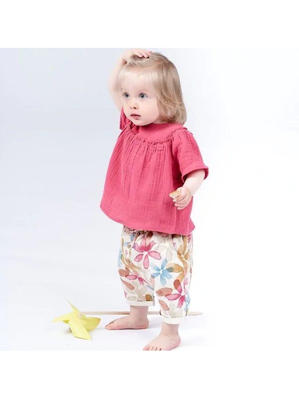 Sense Organics - Bio Baby Musselin Bluse "ASTA", himbeere