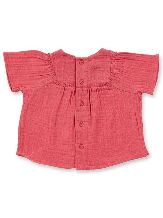 Sense Organics - Bio Baby Musselin Bluse "ASTA", himbeere