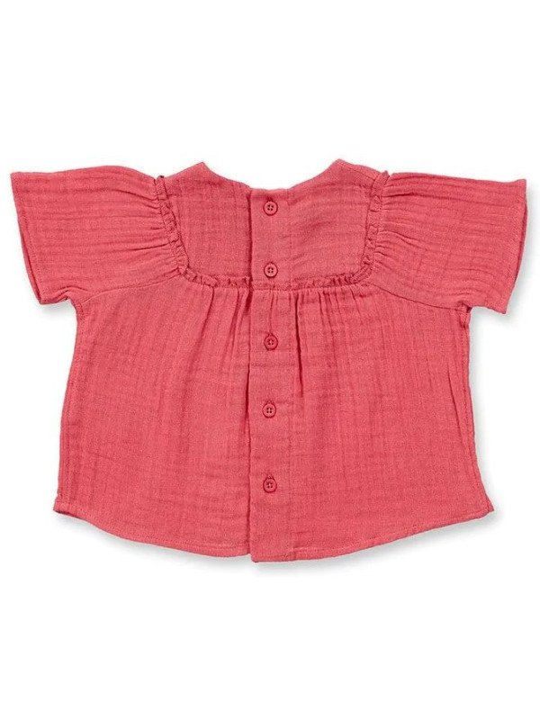 Sense Organics - Bio Baby Musselin Bluse "ASTA", himbeere