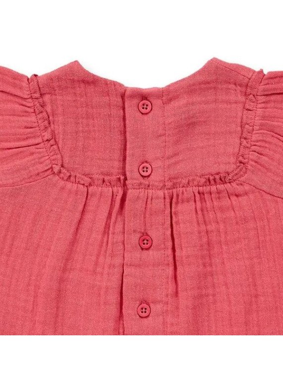 Sense Organics - Bio Baby Musselin Bluse "ASTA", himbeere