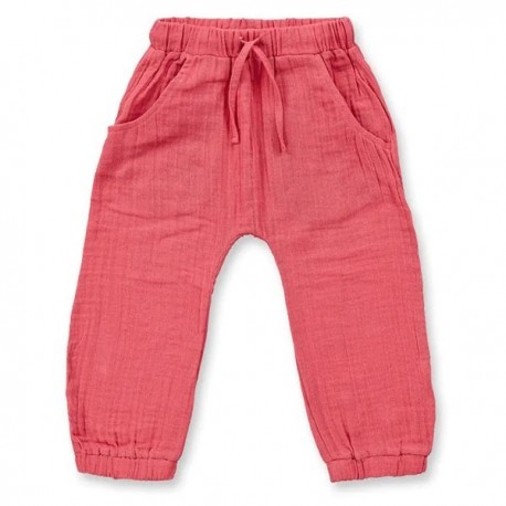 Sense Organics - Bio Kinder Musselin Hose "LOKI", himbeere