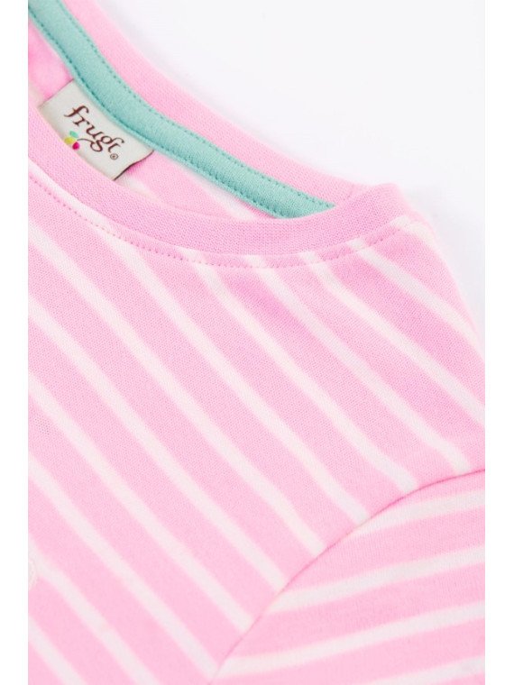 frugi - Bio Kinder T-Shirt "Camille" mit Käfer-Applikationen und Streifen