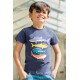 frugi - Bio Kinder T-Shirt "Avery" mit Hai-Applikationen