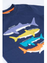 frugi - Bio Kinder T-Shirt "Avery" mit Hai-Applikationen