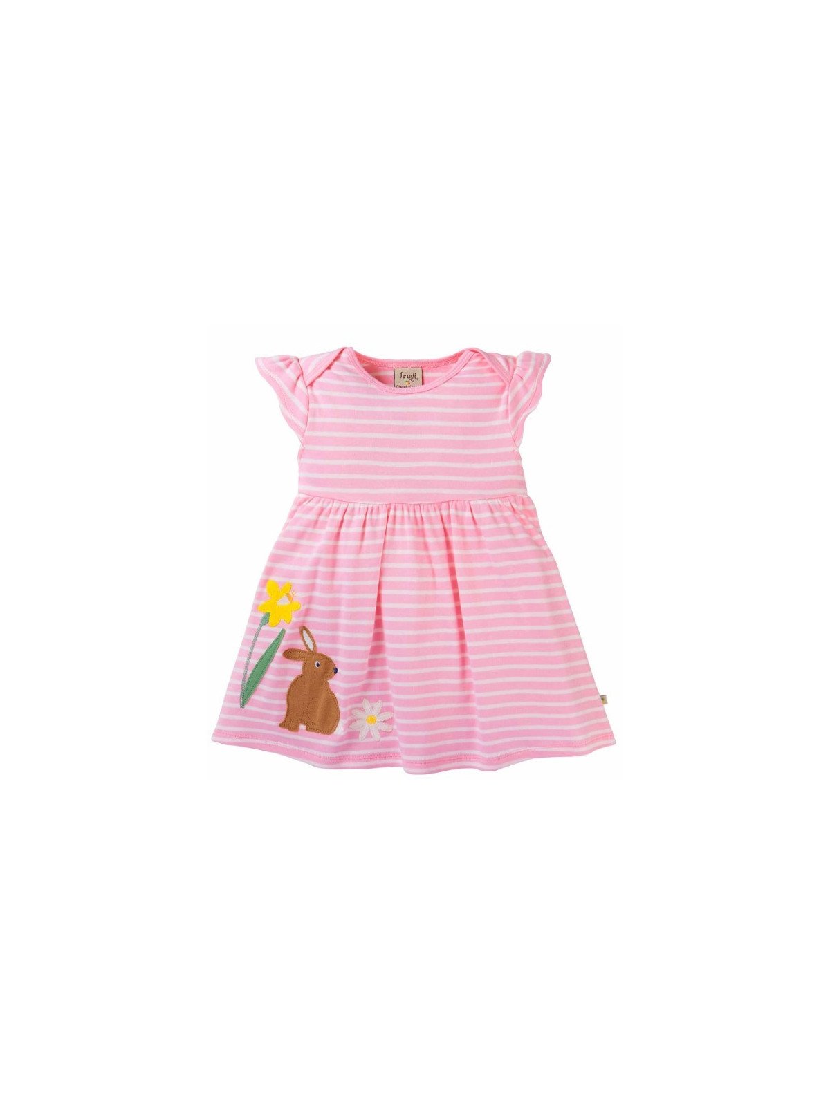 frugi - Bio Kinder Jersey Kleid "Bobby" mit Hasen-Applikation