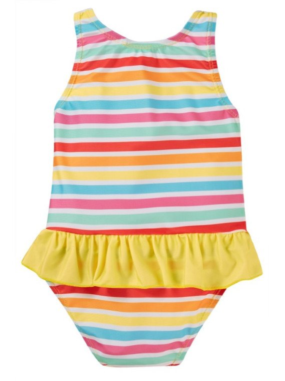 frugi - Kinder Badeanzug "Little Coral" mit Sonnenschein-Motiv und Rüsche