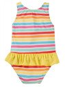 frugi - Kinder Badeanzug "Little Coral" mit Sonnenschein-Motiv und Rüsche