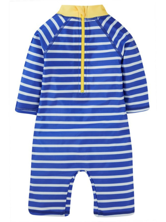 frugi - Baby Schwimmanzug "Little Sun" mit Hai-Motiv und Streifen, UPF 50+