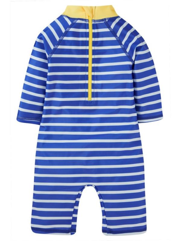 frugi - Baby Schwimmanzug "Little Sun" mit Hai-Motiv und Streifen, UPF 50+