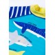 frugi - Baby Schwimmanzug "Little Sun" mit Hai-Motiv und Streifen, UPF 50+