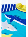 frugi - Baby Schwimmanzug "Little Sun" mit Hai-Motiv und Streifen, UPF 50+