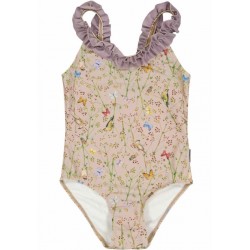 mikk-line - Kinder Badeanzug mit Schmetterlingen und Blumen-Allover