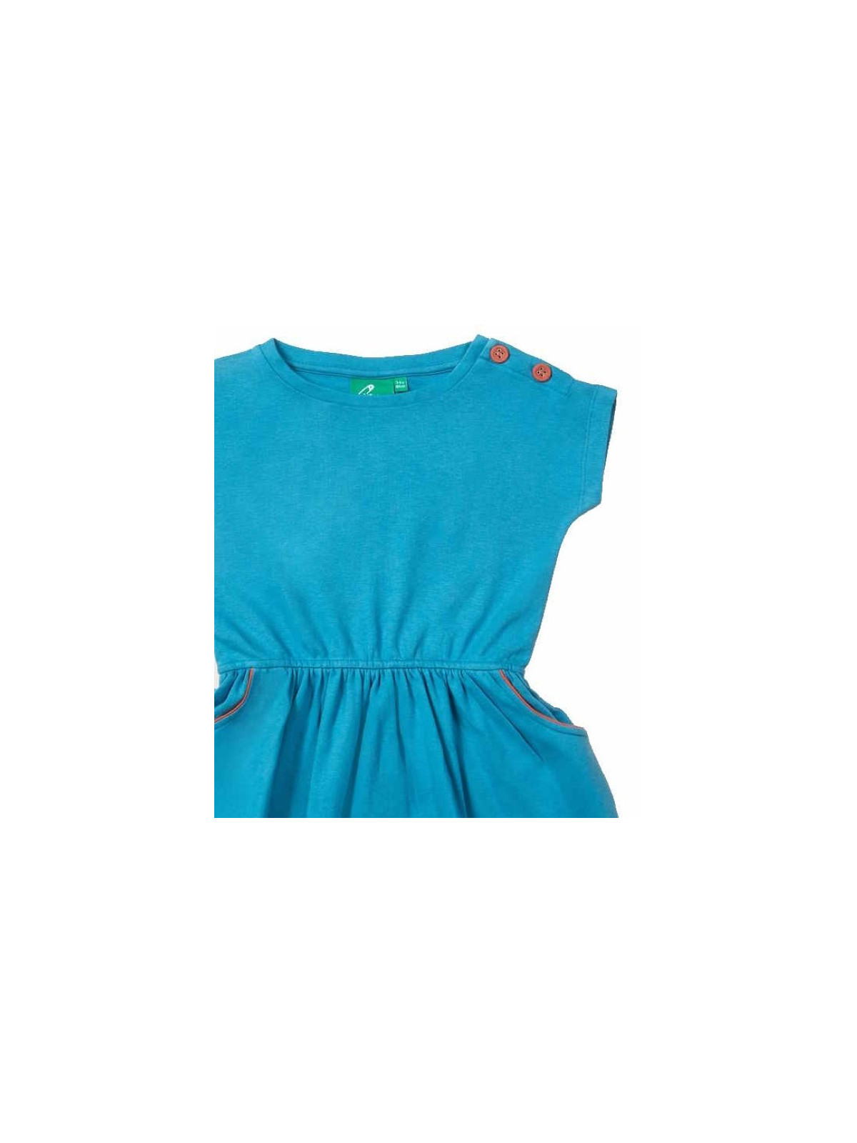 Little Green Radicals - Bio Kinder Jersey Kleid mit U-Boot-Ausschnitt, blau