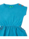 Little Green Radicals - Bio Kinder Jersey Kleid mit U-Boot-Ausschnitt, blau