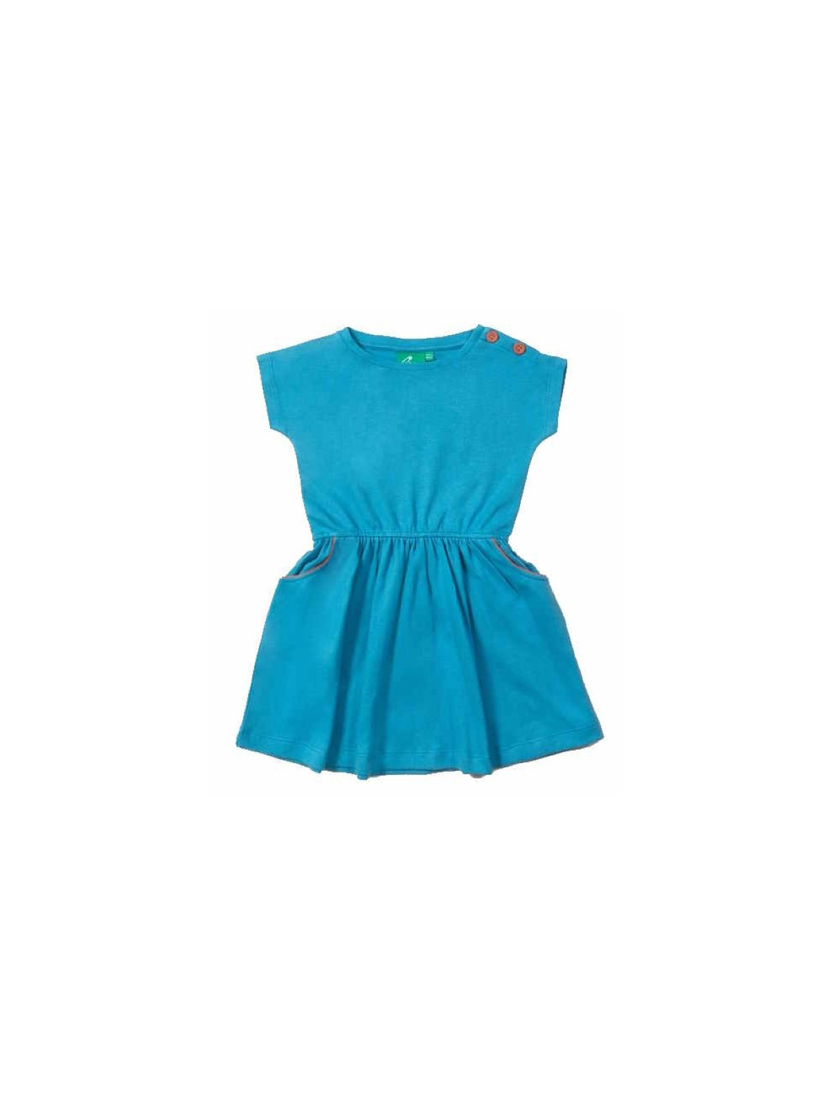Little Green Radicals - Bio Kinder Jersey Kleid mit U-Boot-Ausschnitt, blau