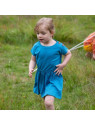 Little Green Radicals - Bio Kinder Jersey Kleid mit U-Boot-Ausschnitt, blau