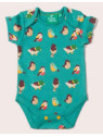 Little Green Radicals - Bio Baby Body Doppelpack kurzarm mit Vogel-Allover und Streifen
