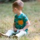 Little Green Radicals - Bio Kinder Set T-Shirt und Hose mit Vogel-Allover und Streifen