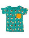 Little Green Radicals - Bio Kinder Set T-Shirt und Hose mit Vogel-Allover und Streifen