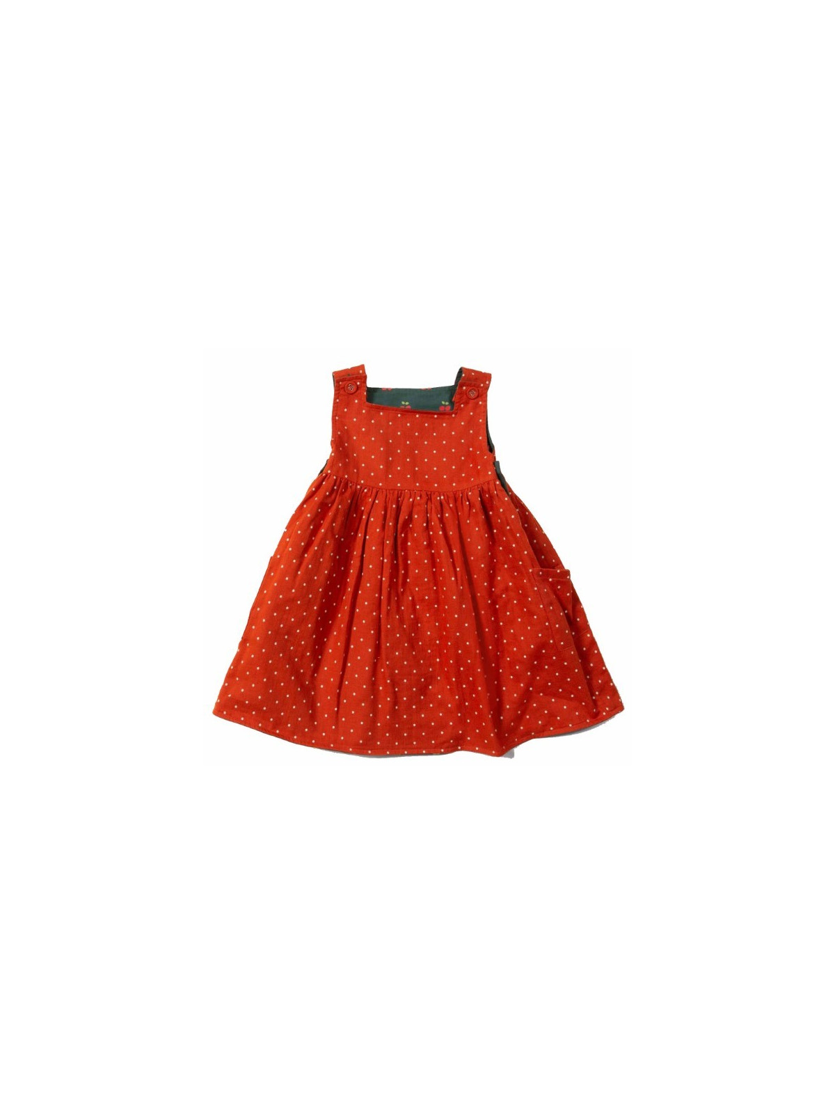 Little Green Radicals - Bio Kinder Wende Kleid mit Kirschen- und Punkte-Allover