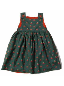 Little Green Radicals - Bio Kinder Wende Kleid mit Kirschen- und Punkte-Allover