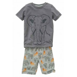 People Wear Organic - Bio Kinder Schlafanzug kurz mit Elefanten-Druck