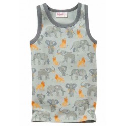 People Wear Organic - Bio Kinder Unterhemd mit Elefanten-Allover