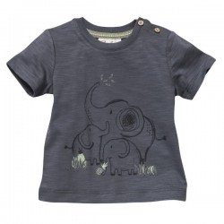 People Wear Organic - Bio Kinder T-Shirt mit Elefanten-Familie-Druck
