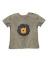People Wear Organic - Bio Kinder T-Shirt mit Löwen-Applikation und "Am i a king"-Schriftzug