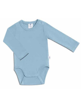 Leela Cotton - Bio Baby Body langarm, taubenblau