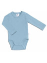 Leela Cotton - Bio Baby Body langarm, taubenblau