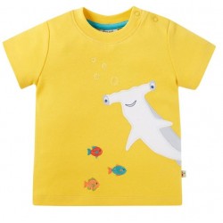 frugi - Bio Kinder T-Shirt "Jaime Applique" mit Hai-Applikation
