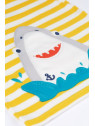 frugi - Bio Kinder T-Shirt "Sid" mit Hai-Applikation und Streifen