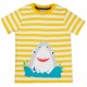 frugi - Bio Kinder T-Shirt "Sid" mit Hai-Applikation und Streifen