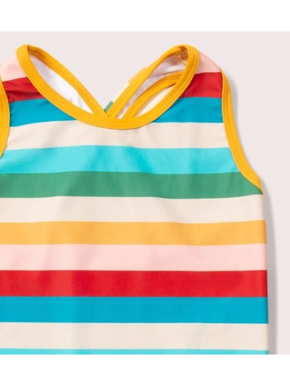 Little Green Radicals -  Kinder Badeanzug mit Regenbogen-Streifen, UPF 50+