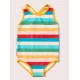 Little Green Radicals - Kinder Badeanzug mit Regenbogen-Streifen, UPF 50+
