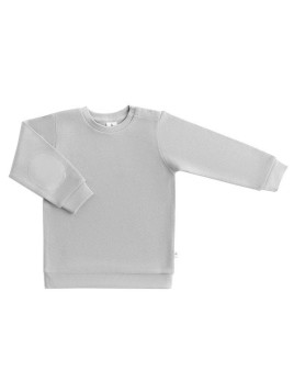 Leela Cotton - Bio Kinder Sweatshirt mit Waffelstruktur, grau-melange