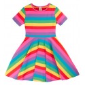 frugi - Bio Kinder Jersey Kleid kurzarm "Sunshine" Regenbogen