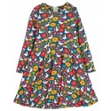 frugi - Bio Kinder Jersey Kleid "Sofia" mit Enten/Blumen-Allover
