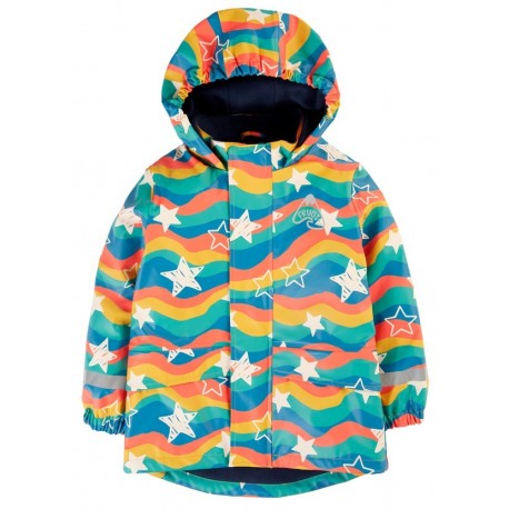 frugi - Kinder Regenjacke "Puddle Buster" mit Sternen-Allover, gefüttert