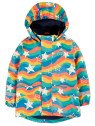 frugi - Kinder Regenjacke "Puddle Buster" mit Sternen-Allover, gefüttert