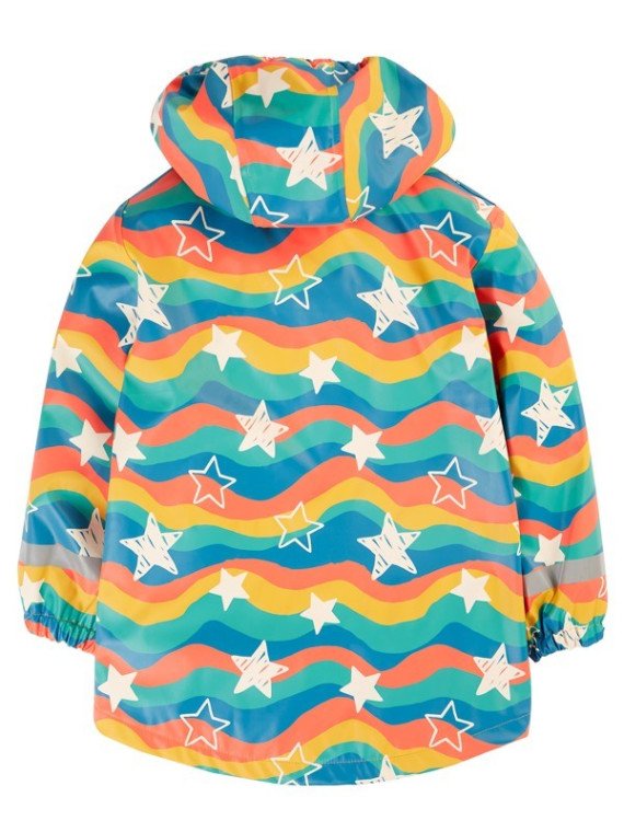 frugi - Kinder Regenjacke "Puddle Buster" mit Sternen-Allover, gefüttert