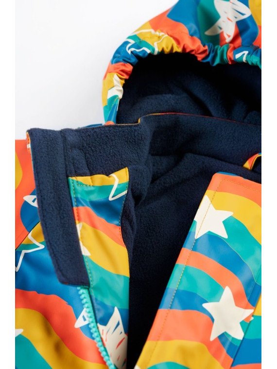 frugi - Kinder Regenjacke "Puddle Buster" mit Sternen-Allover, gefüttert