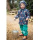 frugi - Kinder Regenjacke "Puddle Buster" mit Tiger-Allover, gefüttert