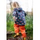 frugi - Kinder Regenjacke "Puddle Buster" mit Tiger-Allover, gefüttert