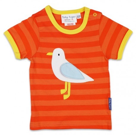 Toby tiger - Bio Kinder T-Shirt mit Möwen-Applikation